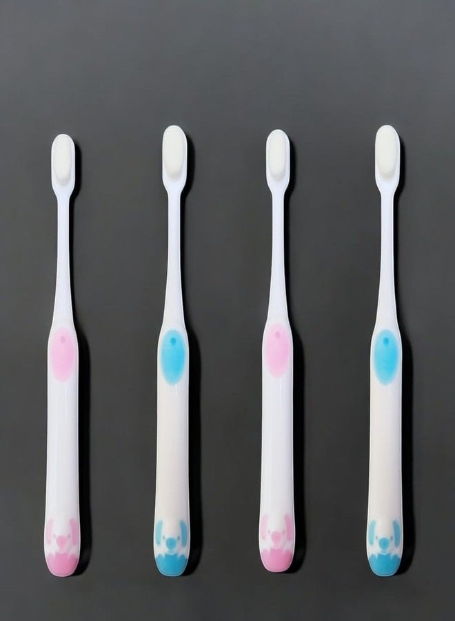 9UP® 4Pcs Extra Soft Toothbrush For Kids | Soft Bristle Toothbrush With Dogs Design | Manual 20000 Bristle Toothbrush For Children (Multicolour) - Image 1